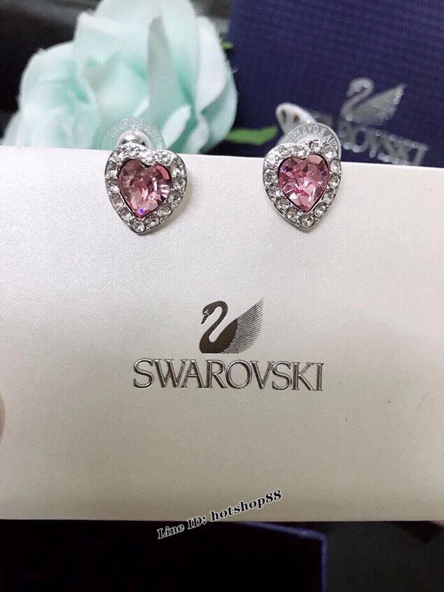 Swarovski施華洛世奇官網新款時尚粉色愛心耳釘 zgb2119